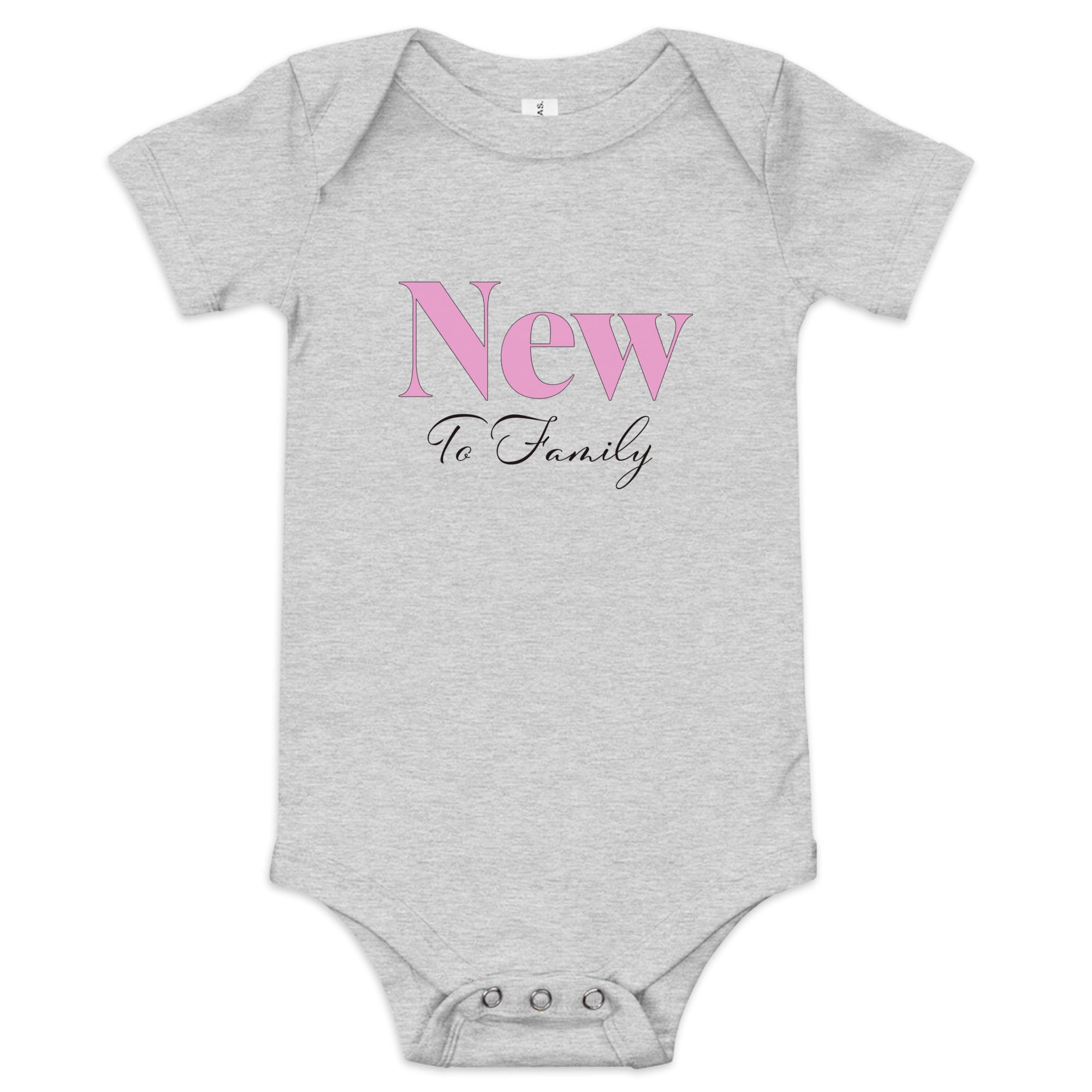 Baby Bodysuit with "New to Family" Design