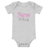 Baby Bodysuit with "New to Family" Design