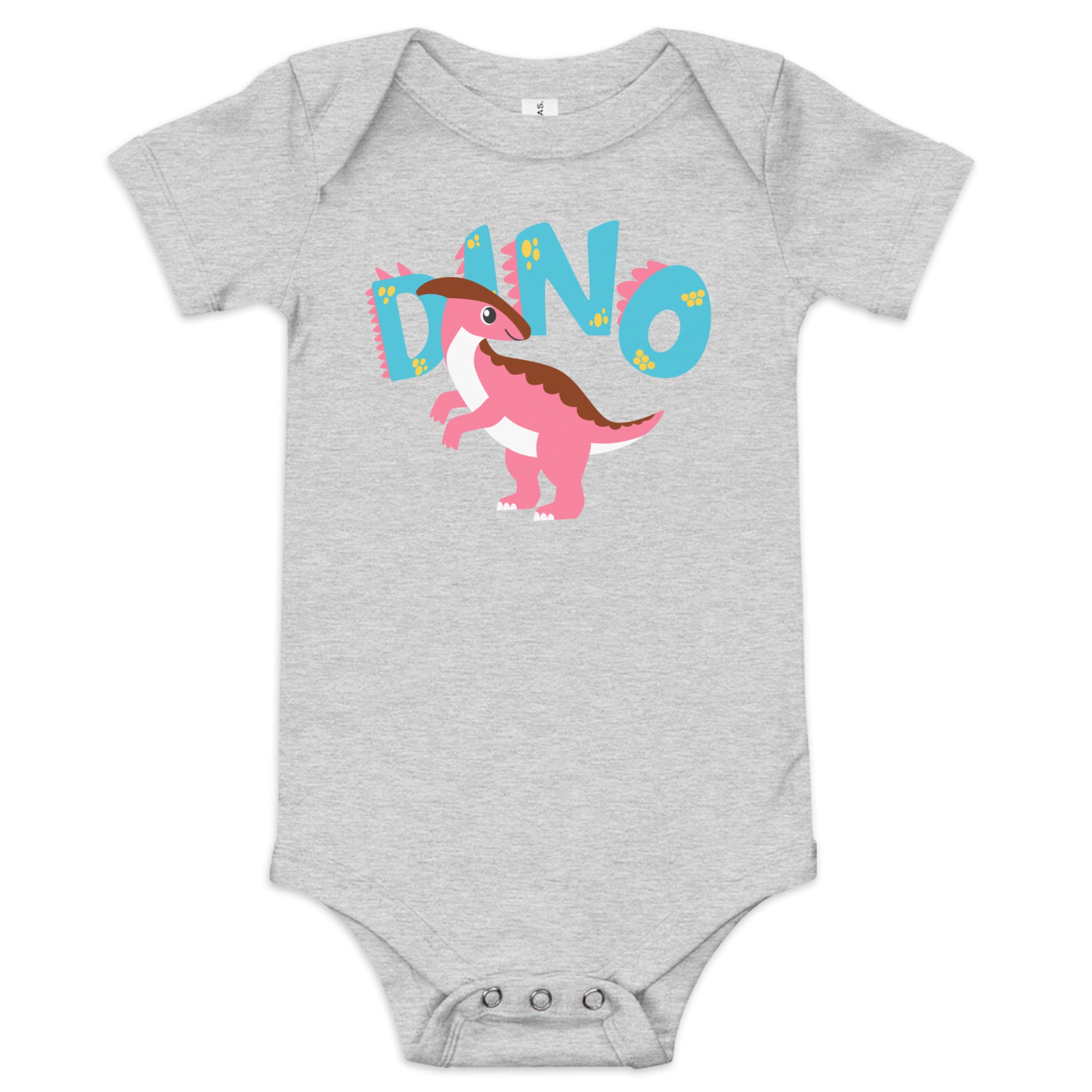 100% Cotton Black Baby Short Sleeve One-Piece with "Dino" Design