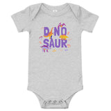 100% Cotton Black Baby Short Sleeve One-Piece with "Dinosaur" Design