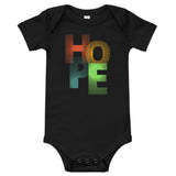 Black Baby Short Sleeve One-Piece with "Hope" Design