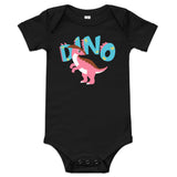 100% Cotton Black Baby Short Sleeve One-Piece with "Dino" Design