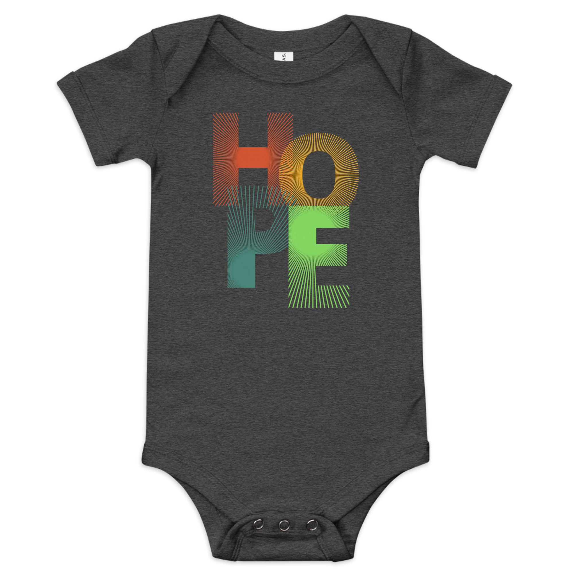 Black Baby Short Sleeve One-Piece with "Hope" Design