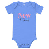 Baby Bodysuit with "New to Family" Design