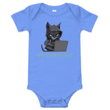 100% Cotton Black Baby T-Shirt with "Hacker in Diapers" Design