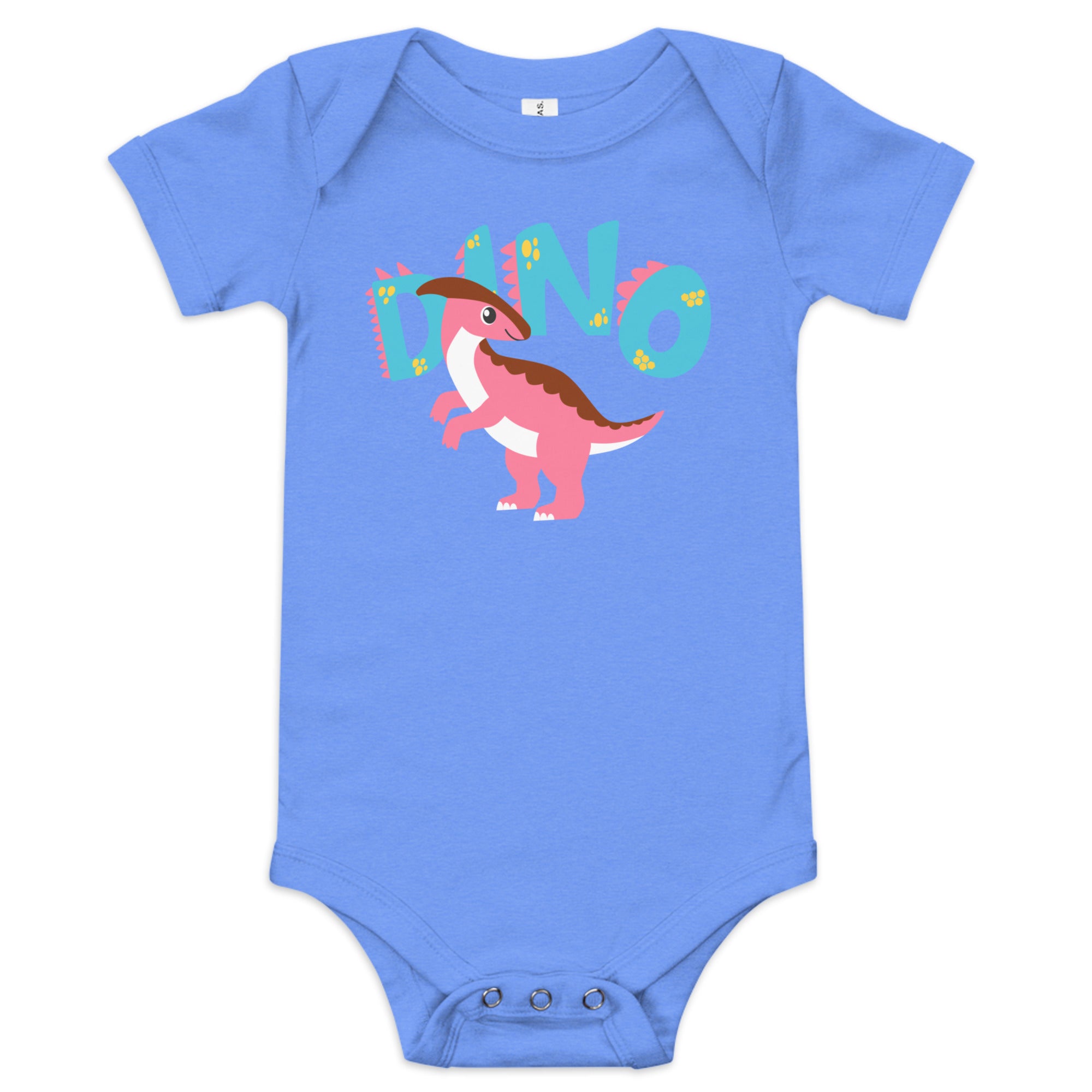 100% Cotton Black Baby Short Sleeve One-Piece with "Dino" Design