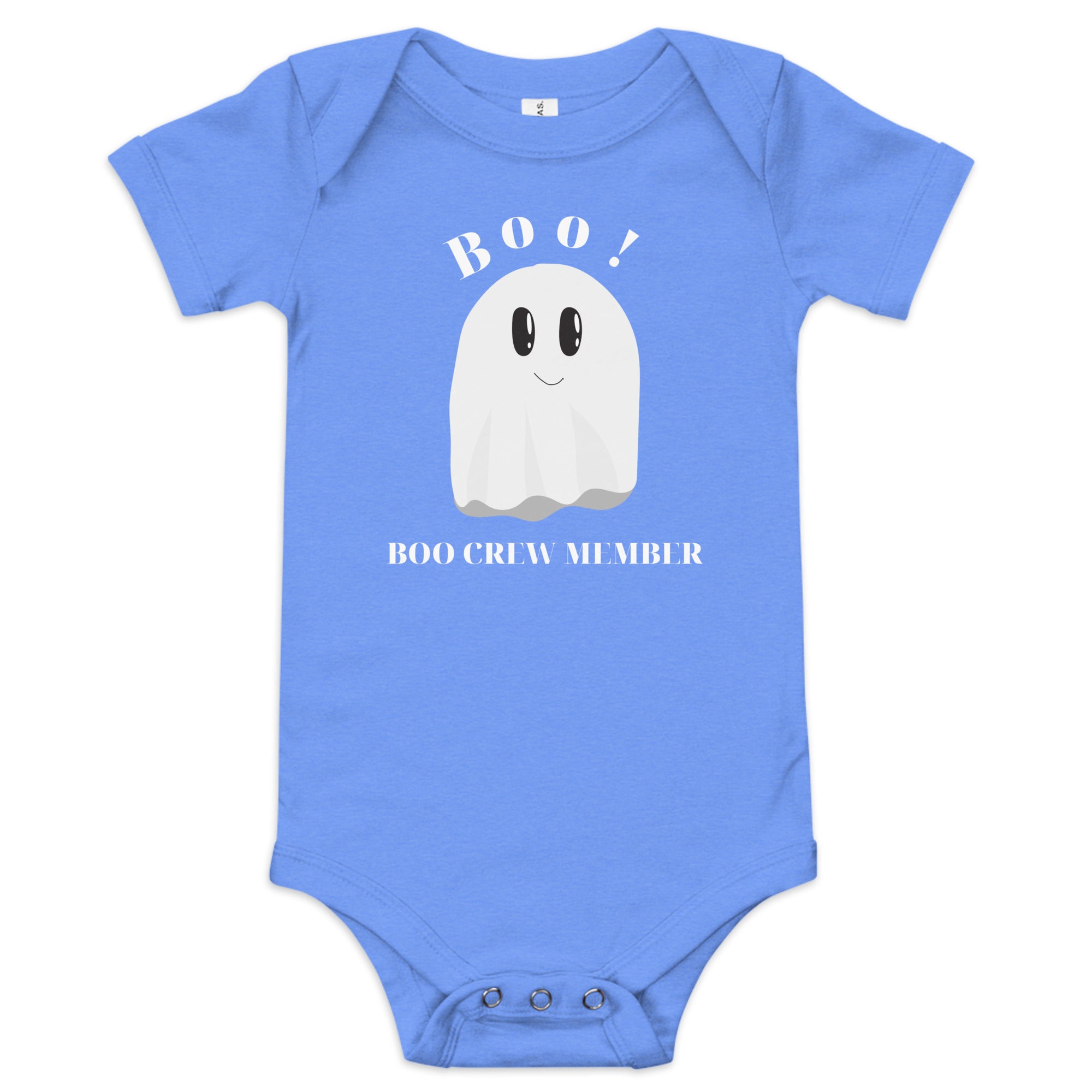 100% Cotton Black Baby Short Sleeve One-Piece with "Boo Crew Member" Design