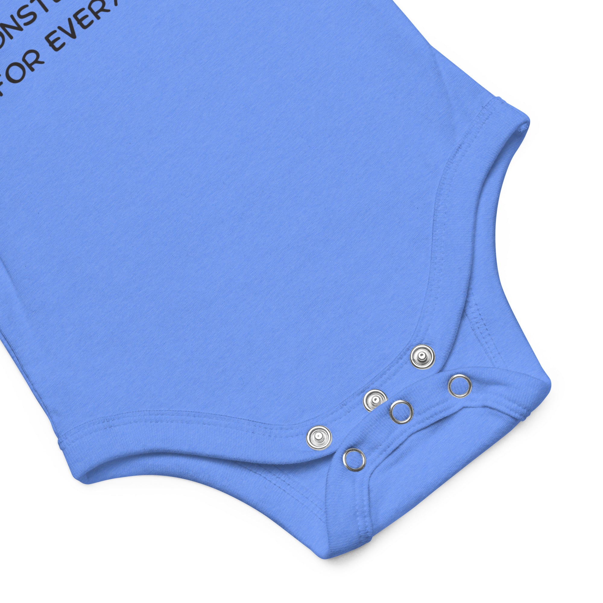 Heather Columbia Blue Baby Short Sleeve One-Piece with "Monster Hugs for Everyone" Design