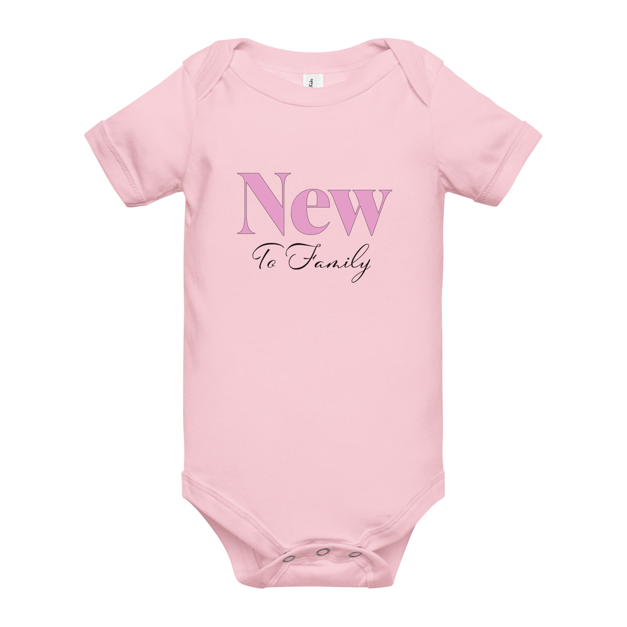 Baby Bodysuit with "New to Family" Design