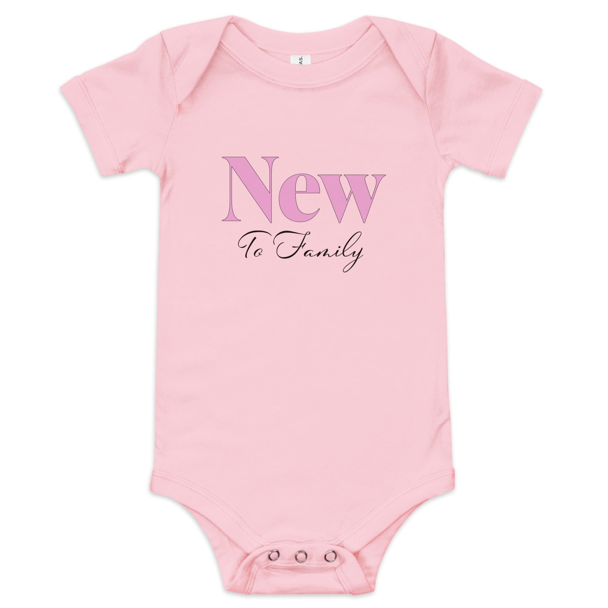 Baby Bodysuit with "New to Family" Design