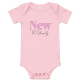 Baby Bodysuit with "New to Family" Design