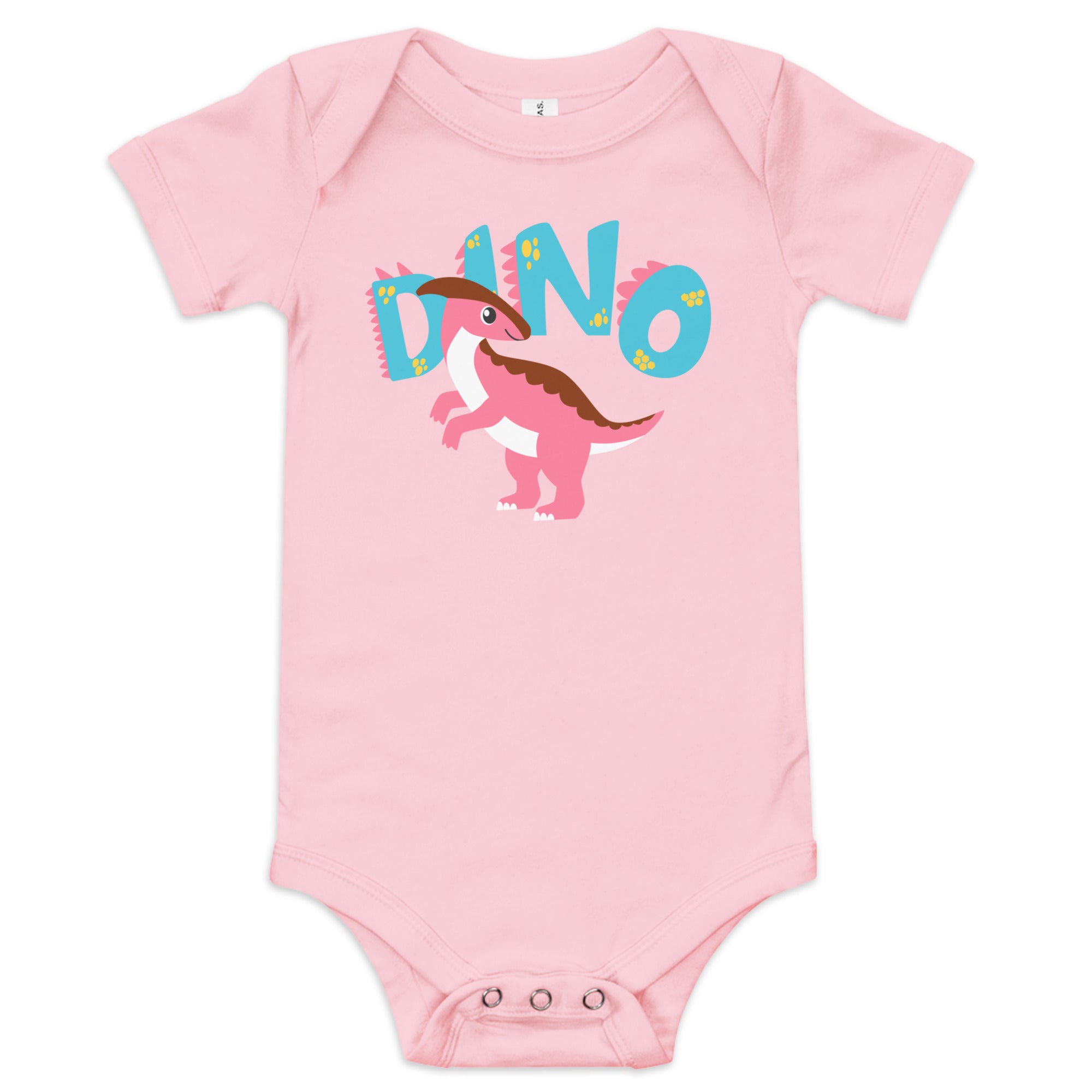 100% Cotton Black Baby Short Sleeve One-Piece with "Dino" Design