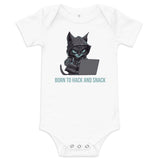 100% Cotton Black Baby T-Shirt with "Hacker in Diapers" Design