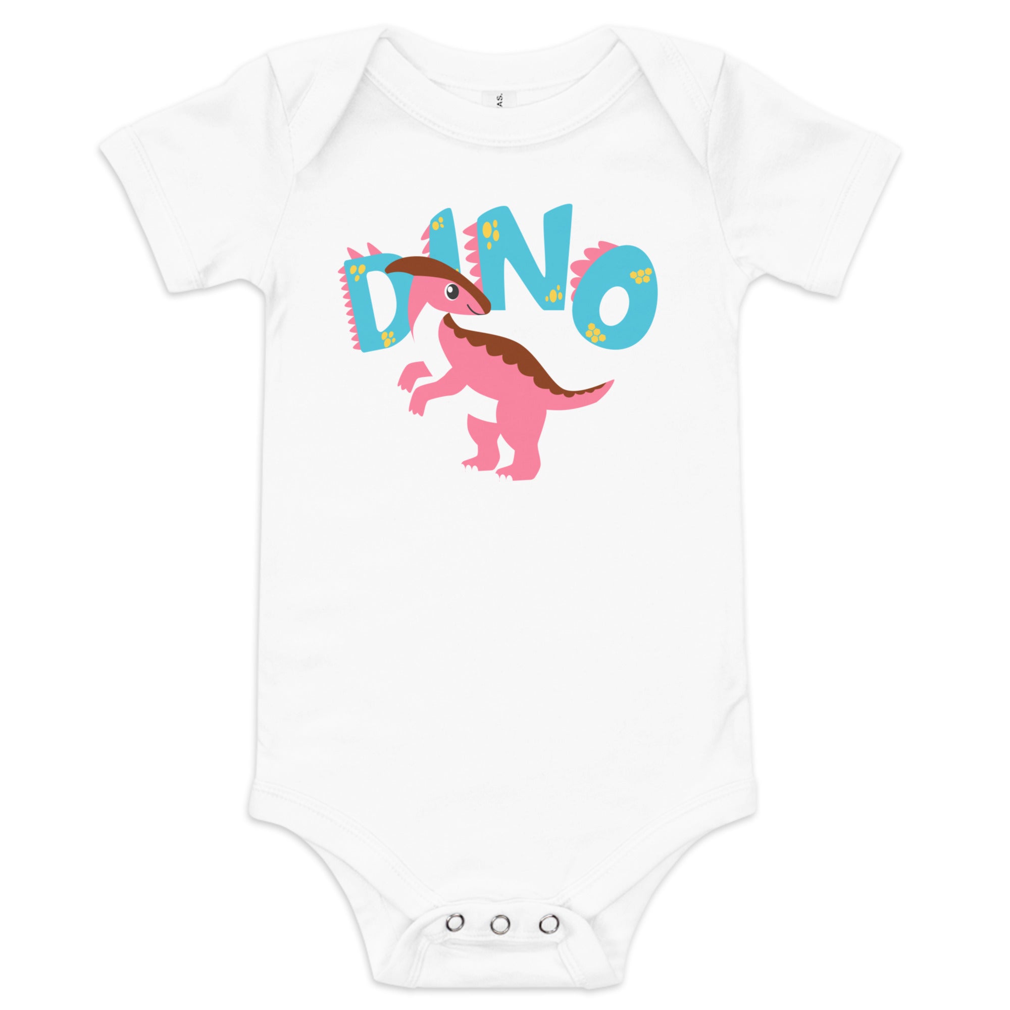 100% Cotton Black Baby Short Sleeve One-Piece with "Dino" Design