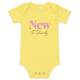 Baby Bodysuit with "New to Family" Design