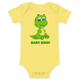 Black Baby Short Sleeve One-Piece with "Baby Dino!" Design