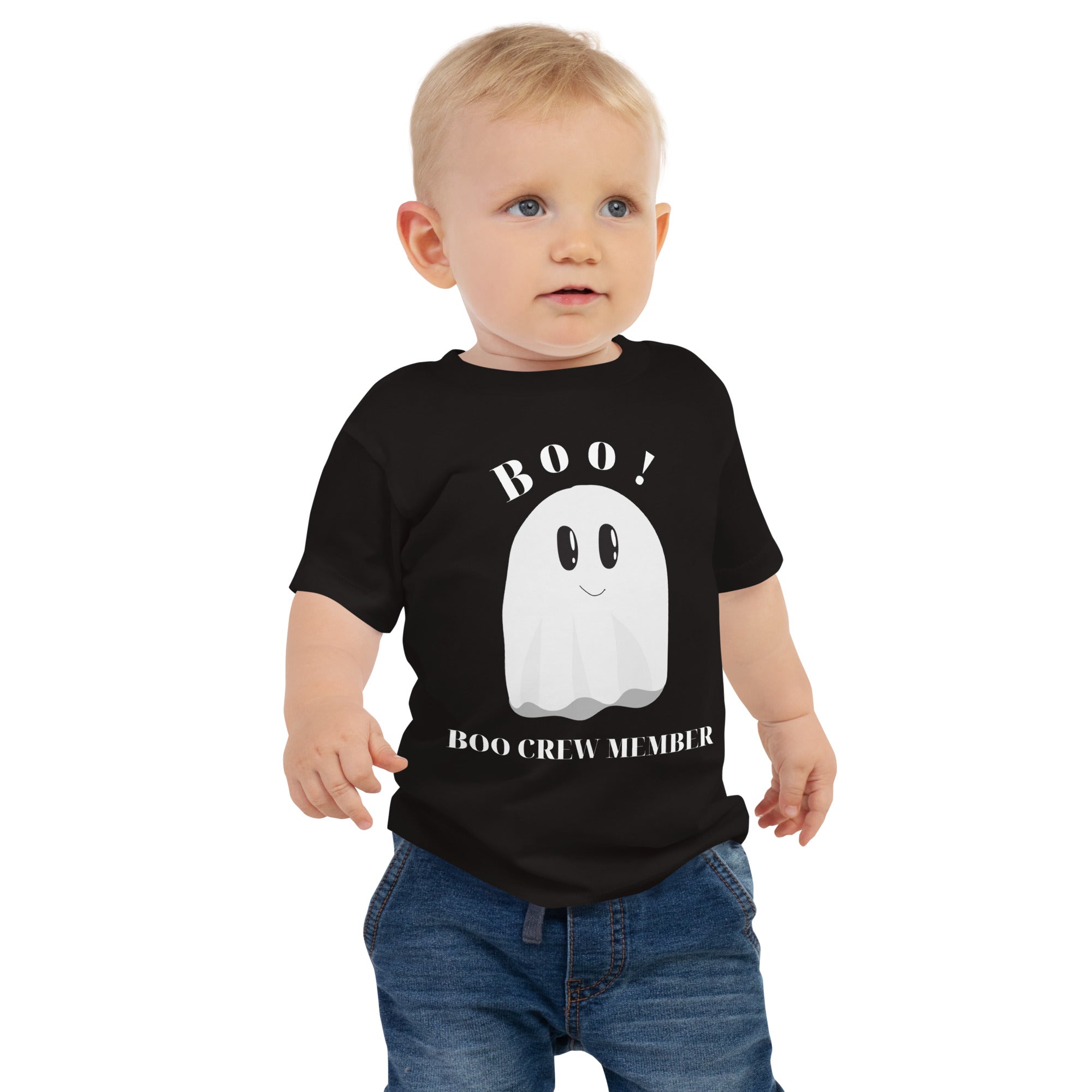 100% Cotton Baby T-Shirt with "Boo Crew Member" Design