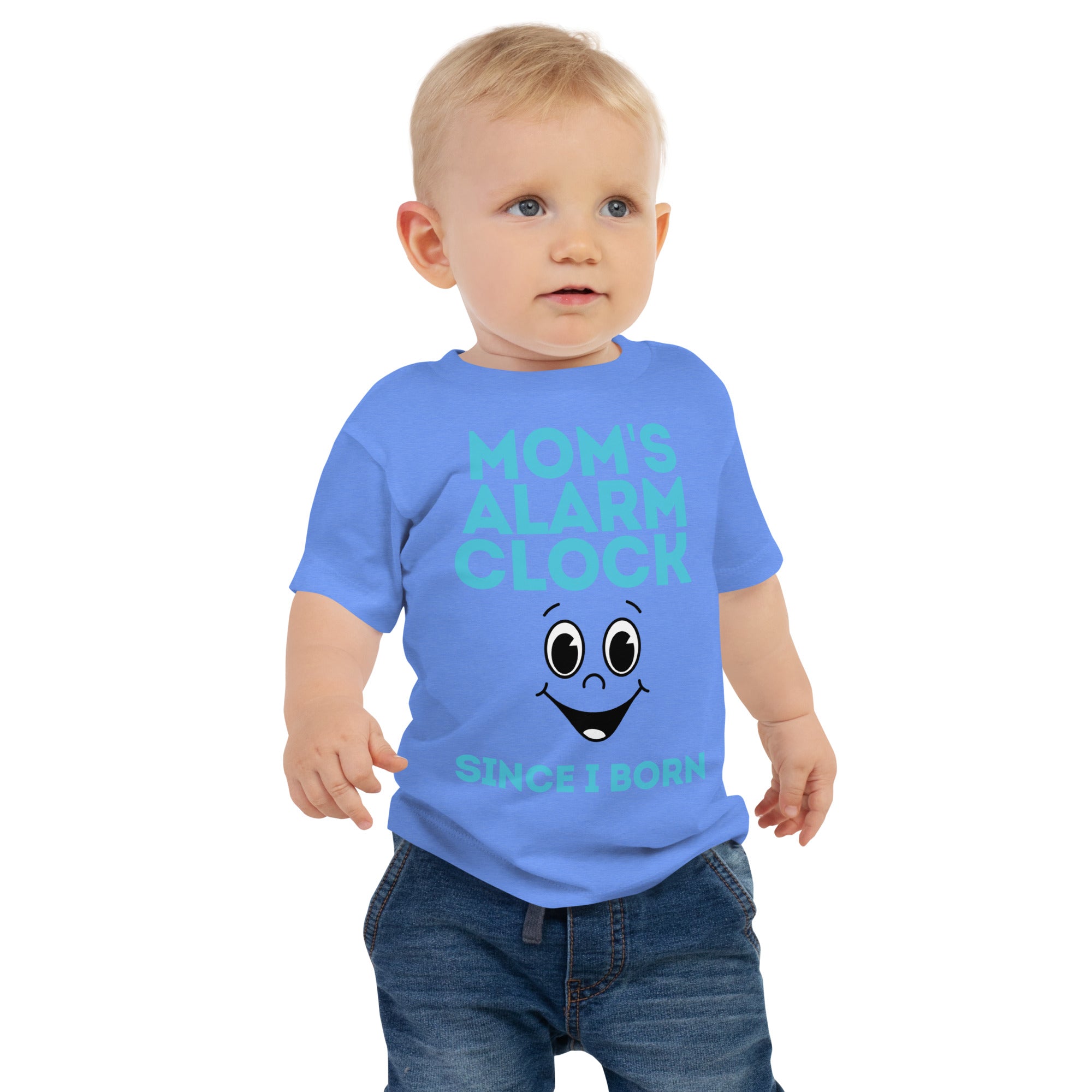 100% Cotton Baby T-Shirt with "Mom's Alarm Clock" Design