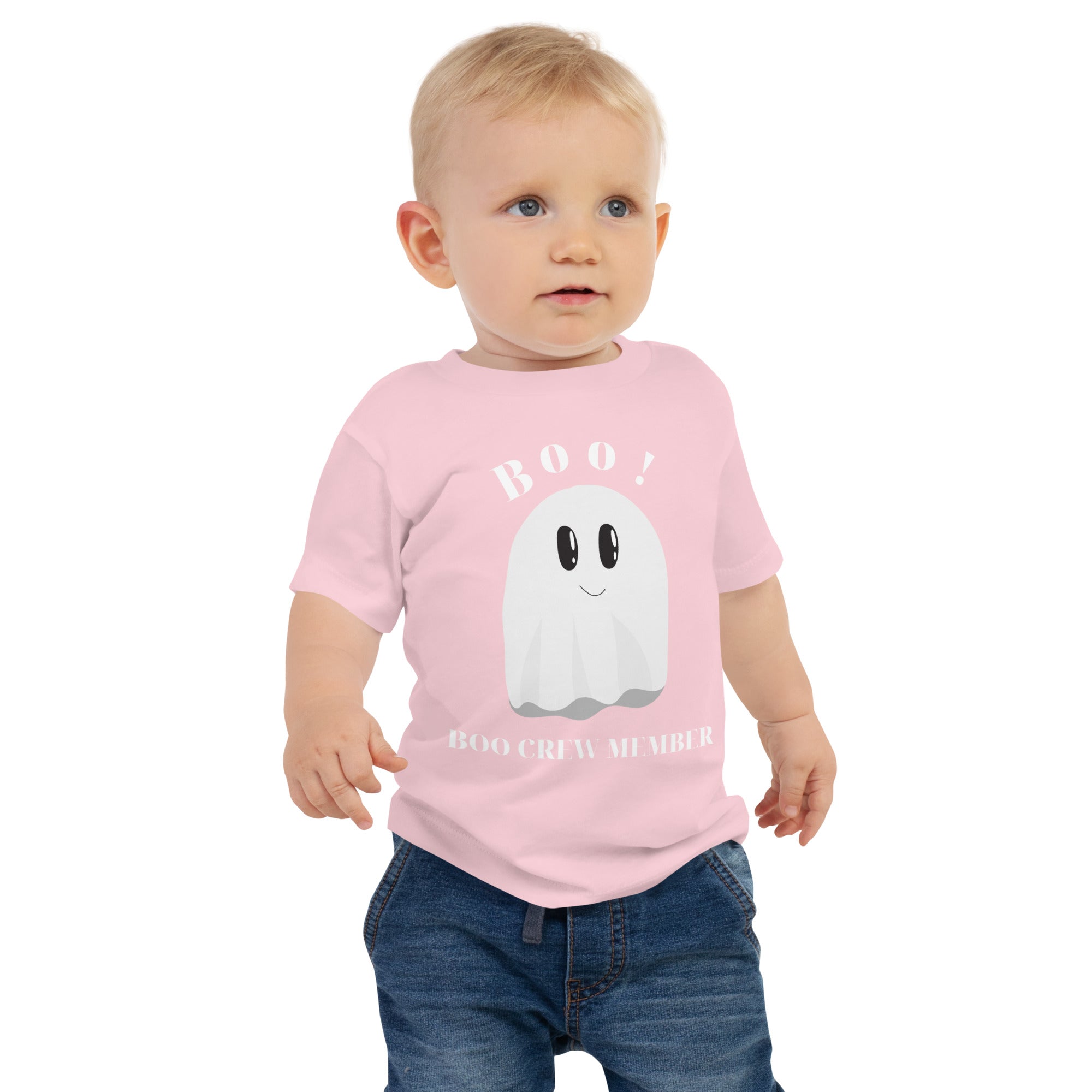 100% Cotton Baby T-Shirt with "Boo Crew Member" Design