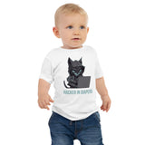 100% Cotton Baby T-Shirt with "Hacker in Diapers" Design