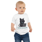 100% Cotton Baby T-Shirt with "Napping and Hacking" Design