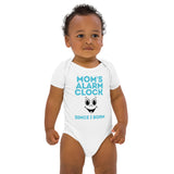 Organic Cotton Baby Bodysuit with "Mom's Alarm Clock" Design