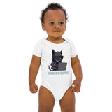 Organic Cotton Baby Bodysuit with "Hacker in Diapers" Design