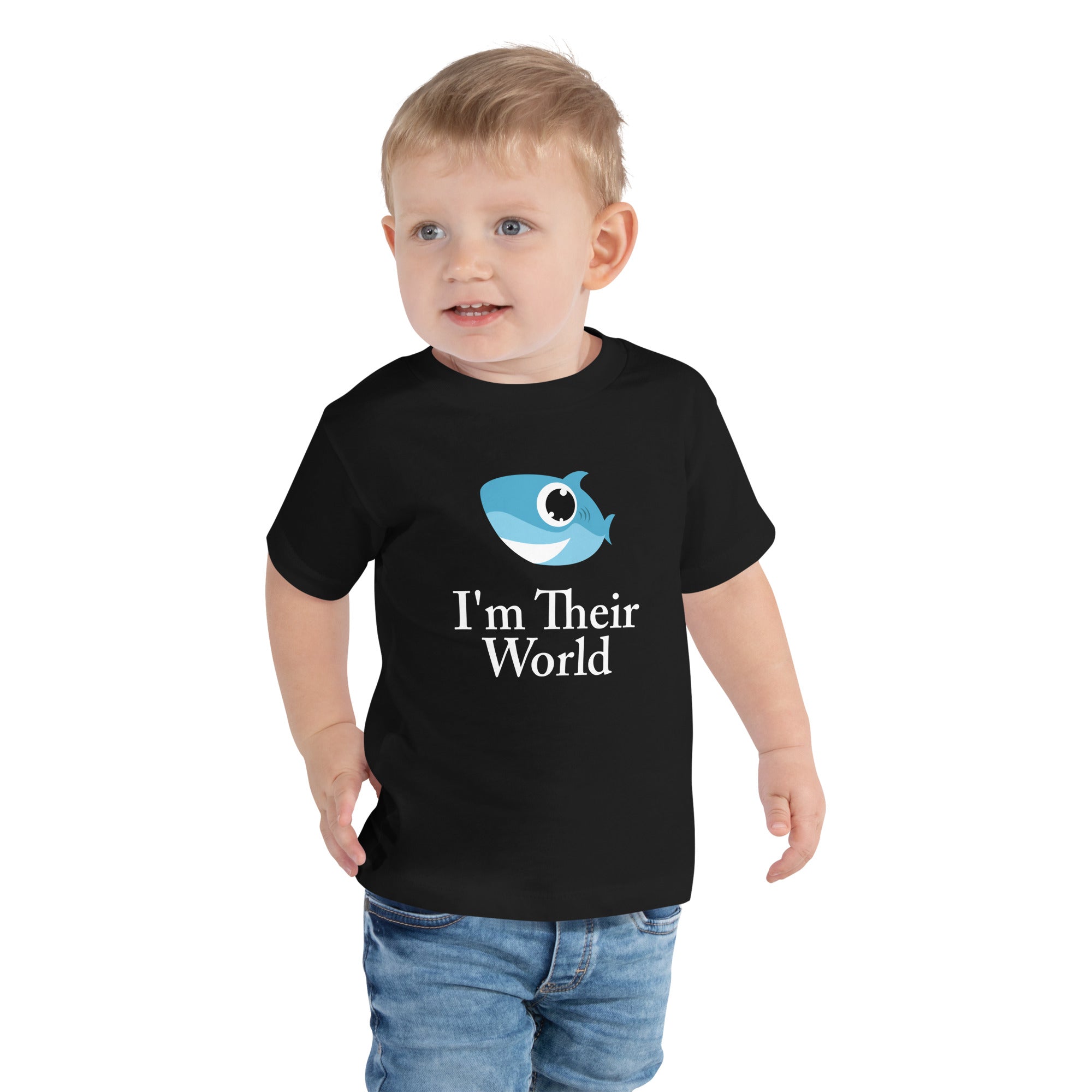 Super Comfy 100% Cotton Toddler Short-Sleeve Jersey T-Shirt with 'I'm Their World' Design