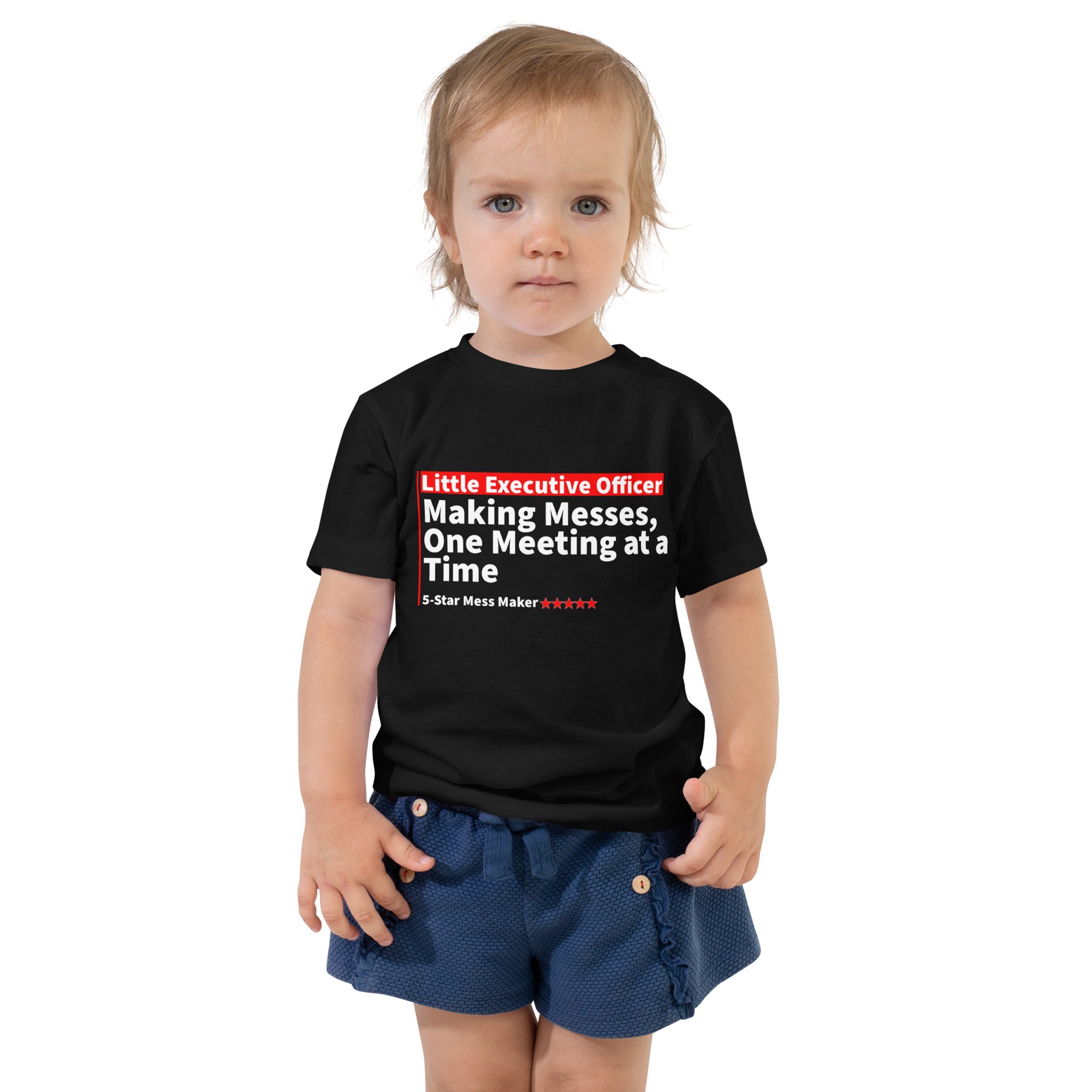 Little Executive Officer Toddler T-Shirt – Comfy 100% Cotton Toddler Short-Sleeve Jersey T-Shirt – Durable and Soft