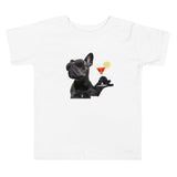 Kids' T-Shirt with "Bulldog with Sunglasses and Drink" Design